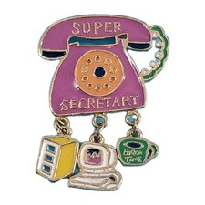 Broche Super Secretário Vintage Telefone Antigo e Charme Pin Novidade Carreira comprar usado  Enviando para Brazil
