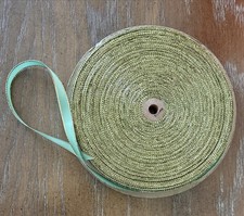 Fita de cetim vintage 3/8" borda dourada verde mar dupla face 100% poliéster 90 jardas comprar usado  Enviando para Brazil