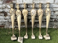 ANTIGUA FIGURA DECORATIVA DE MADERA MUJER EGIPCIA SALVAMENTO ARQUITECTÓNICO Soportes segunda mano  Embacar hacia Mexico