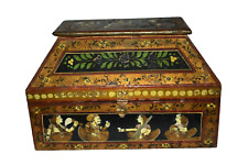Caixa/tronco cúpula de casamento vintage indiano pintado à mão madeira comprar usado  Enviando para Brazil