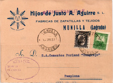 Cartão postal comercial da Guerra Civil da Espanha 1937 censurado de Munilla (Logroño) (2577), usado comprar usado  Enviando para Brazil