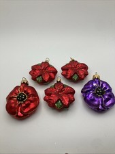Glass poinsettia christmas for sale  Saline