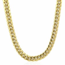Colar masculino folheado a ouro 14k sólido prata esterlina 925 Miami corrente cubana 6,5 mm comprar usado  Enviando para Brazil