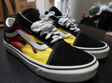 Tênis de Skate Van's Off The Wall Preto com Chamas Masculino Tamanho 9.5 comprar usado  Enviando para Brazil