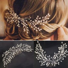 Nuevo peines para el cabello de boda de cristal perla para mujer pieza de cabeza de novia accesorios de joyería segunda mano  Embacar hacia Mexico