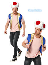 U-A3-2 Adulto Sapo Cogumelo Super Mario Bros Nintendo Fantasia Camiseta Colete Chapéu comprar usado  Enviando para Brazil