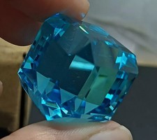 Pedra preciosa solta topázio corte cubo azul celeste natural brasileiro 150 ct+ certificada comprar usado  Enviando para Brazil