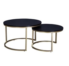 Round Black Coffee Table Nest (Set of 2) Kendall Ex Display *Scratches for sale  WATFORD