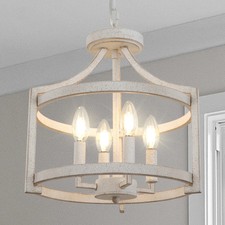 Candelabro de fazenda sala de jantar luminária pendente branca iluminação vintage EUA comprar usado  Enviando para Brazil