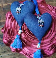 Blue heart curtain for sale  CHESTERFIELD