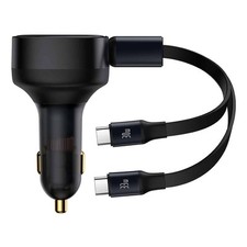 Ładowarka samochodowa 2w1 33W 2x USB C (męskie) Baseus Enjoyment - czarna na sprzedaż  PL