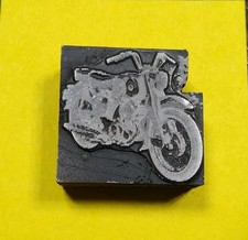 Bloco de carimbo antigo vintage tipo impressão tipográfica motocicleta corte ornamento comprar usado  Enviando para Brazil