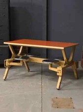 Mesa de Assento Vintage Swing Out, Mesa de Jantar Industrial, Mesa para Quatro Pessoas comprar usado  Enviando para Brazil