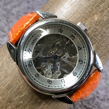 Usado, Relógio Invicta masculino vestido esqueleto 17 joias pulseira de couro corda mecânica 38 mm comprar usado  Enviando para Brazil