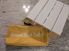 Mesa dobrável pessoal Rio praia acampamento piquenique bolsa de transporte amarelo branco níveis, usado comprar usado  Enviando para Brazil