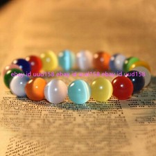 Pulseira pulseira elástica miçangas olho de gato cor mista 6/8/10 mm 7,5" AA comprar usado  Enviando para Brazil