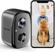 Câmeras de segurança internas sem fio VISION WELL 1080p alimentadas por bateria - Preto comprar usado  Enviando para Brazil