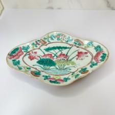 Usado, Bandeja de prato antiga Chinoiserie importada oferta família rosa pé alto porcelana comprar usado  Enviando para Brazil