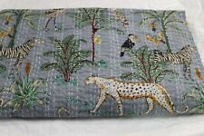 Colcha Colcha Jungle Kantha India Vintage Tiro Reversible Hecha a Mano segunda mano  Embacar hacia Mexico