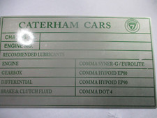 Typenschild caterham cars gebraucht kaufen  Deutschland