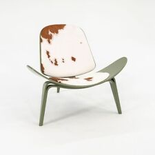 Sillón Carl Hansen CH07 2022 Shell en verde oliva con cuero de vaca de Hans Wegner segunda mano  Embacar hacia Argentina