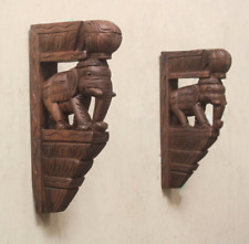 Suporte de parede estátua de elefante par de corbel madeira prateleira vintage suporte decoração para casa comprar usado  Enviando para Brazil