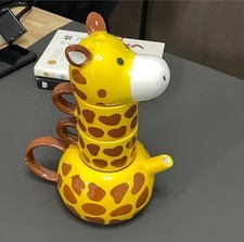 Conjunto de bule de chá de cerâmica girafa RORA com 2 xícaras de chá, porcelana pintada à mão comprar usado  Enviando para Brazil