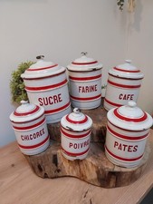 Enamel kiitchen cannister for sale Enamel kiitchen cannister for sale  BUILTH WELLS