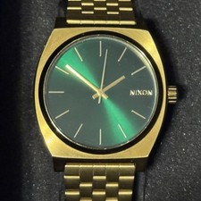 Relógio analógico masculino Nixon The Time Teller "mínimo" mostrador verde raio de sol surf dourado comprar usado  Enviando para Brazil