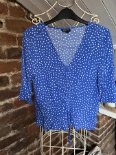 Topshop blue polka for sale  STOCKPORT