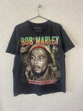 Camiseta Vintage Bob Marley Rasta Preta Rap Band Dupla Face Masculina Tamanho " M Y2K, usado comprar usado  Enviando para Brazil