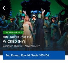Wicked tix sunday for sale  Berkeley