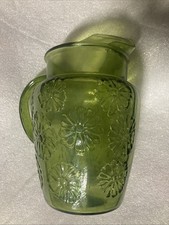 Jarro de tulipa vintage de vidro verde abacate com âncora comprar usado  Enviando para Brazil
