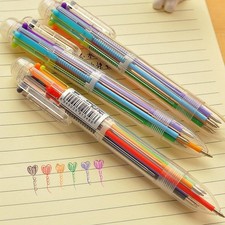 1 peça caneta esferográfica multicolorida 6 em 1 cor canetas esferográficas crianças escola escritório comprar usado  Enviando para Brazil