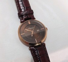 Relógio Kenneth Cole KC2597 mostrador marrom mogno padrão croco pulseira de couro comprar usado  Enviando para Brazil
