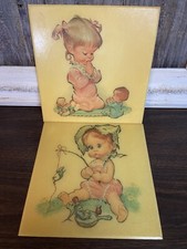 Vintage 1962 Pete Hawley Baby Room Placas de Parede Adoráveis EUA Lote De 2 comprar usado  Enviando para Brazil