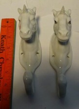 ** Vintage - PORCELAIN - UNICORN - COAT HANGARS - VERY Unique - MUST see these!!, usado comprar usado  Enviando para Brazil