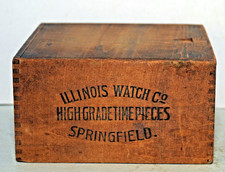 Usado, Antigo 1920's Illinois Watch Company Springfield IL relógio de madeira caixa de envio comprar usado  Enviando para Brazil