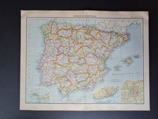 Antique map spain for sale  ROMFORD