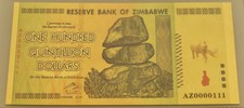 Zimbabwe 100 quintillion for sale  CAMBERLEY