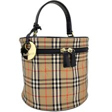 Usado, Bolsa de mão Burberry tecido lona couro Nova Check bege vaidade 2639 comprar usado  Enviando para Brazil