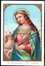 Cartão sagrado antigo de Santa Inês santino imagem pieuses estampa comprar usado  Enviando para Brazil