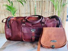 Mala de viagem masculina de couro original para academia marrom vintage bolsa estilingue grátis comprar usado  Enviando para Brazil