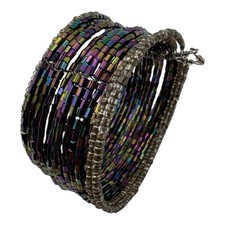 Pulseira de contas vintage com detalhes em tom dourado – estilo elástico, boho chique, usado comprar usado  Enviando para Brazil