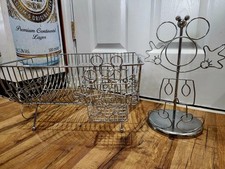 Antigo Disney Mickey Mouse Rack de Prato Fio Acabamento de Metal com Talheres e Guardanapo comprar usado  Enviando para Brazil