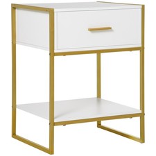 Homcom white bedside for sale  GREENFORD