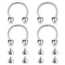 4 peças de aço cirúrgico ferradura nariz septo anel argola piercing labial joia comprar usado  Enviando para Brazil