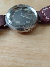 Vintage Solid Silver Black Dial Peerless Trench Watch na sprzedaż  PL