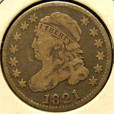 1821 CENTAVO DE BUSTO COM TAMPA, BOM ~ MARAVILHOSO FORMATO ORIGINAL, ITEM RESISTENTE! comprar usado  Enviando para Brazil
