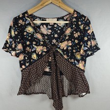 Faixa de Ciganos Floral Gravata Frente Verão Crop Top Festival Boho Hippie Pequeno, usado comprar usado  Enviando para Brazil